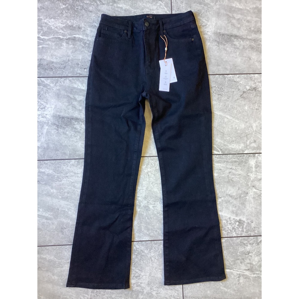 Quince Black High-Rise Flare Jeans Organic Cotton Super Stretch Size 29 NWT